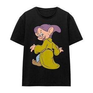 Snow White Unisex Adult Dopey Poses T-Shirt / Black